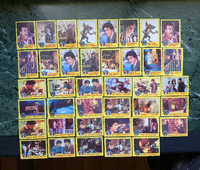 39 Gremlins trade cards Topps Bubble Gum dated 1984